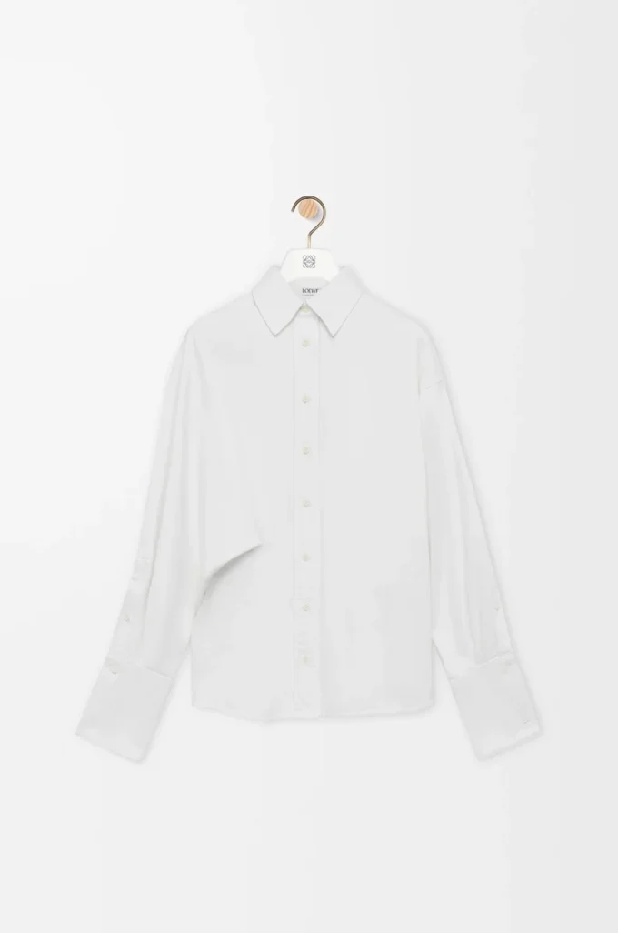 Camisa cruzada de denim Blanco