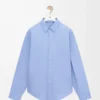 Camisa de algodón azul claro