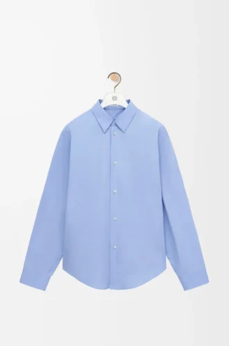 Camisa de algodón azul claro