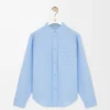 Camisa de algodón azul claro