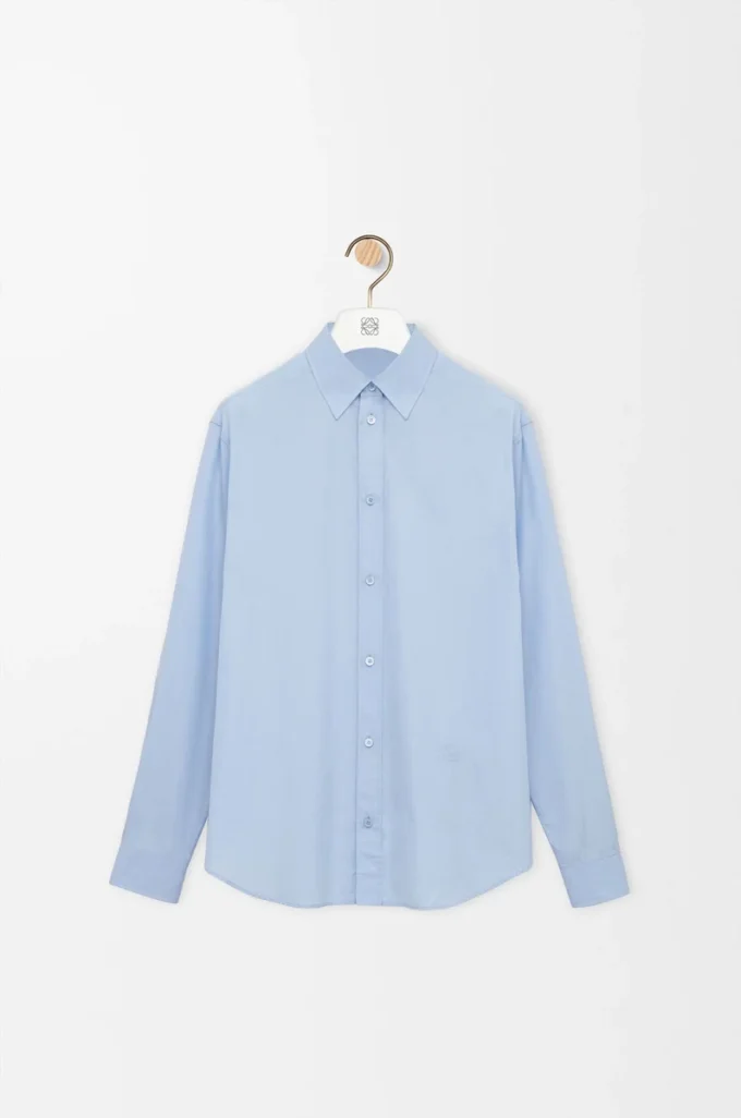 Camisa de algodón azul claro