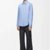 Camisa de algodón azul claro