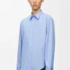 Camisa de algodón azul claro