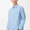Camisa de algodón azul claro