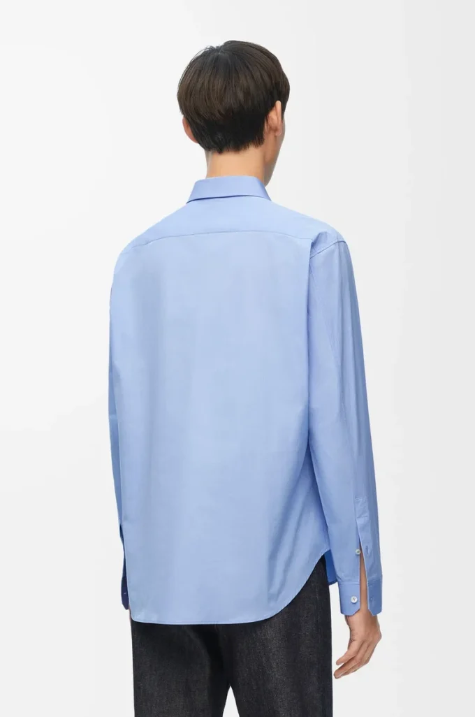 Camisa de algodón azul claro