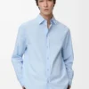 Camisa de algodón azul claro