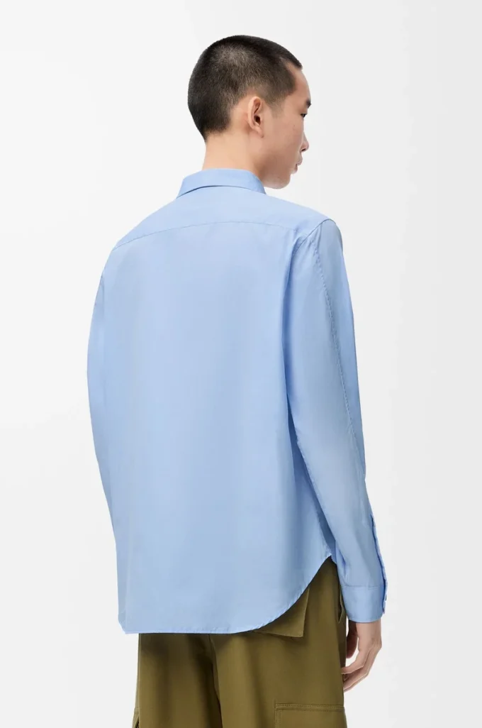 Camisa de algodón azul claro