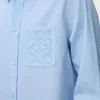 Camisa de algodón azul claro
