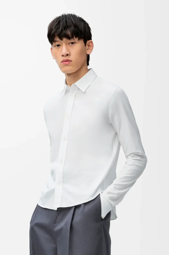 Camisa de algodón blanco