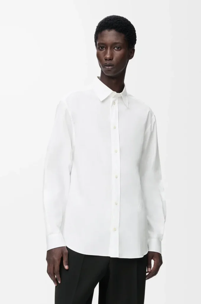 Camisa de algodón blanco
