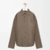 Camisa de algodón marrón caqui