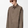 Camisa de algodón marrón caqui