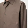 Camisa de algodón marrón caqui