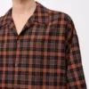 Camisa de manga corta de mezcla de lana Naranja/Negro