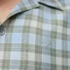 Camisa de manga corta en mezcla de lana azul claro/blanco Camisa de manga corta en mezcla de lana azul claro/blanco
