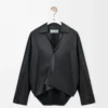 Camisa de piel de cordero napa negra Camisa de piel de cordero napa negra
