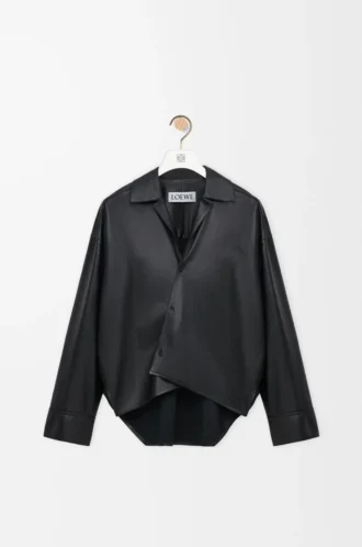 Camisa de piel de cordero napa negra