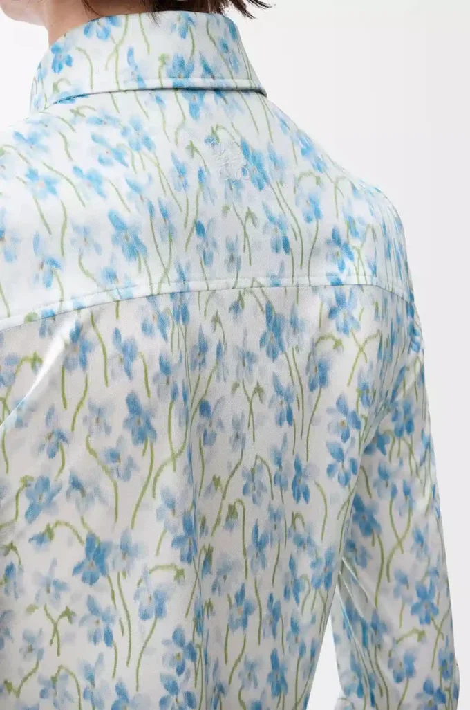 Camisa de viscosa Blanca/Azul Camisa de viscosa Blanca/Azul
