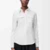 Camisa de viscosa elástica en color blanco Camisa de viscosa elástica en color blanco
