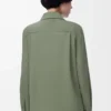 Camisa de viscosa elástica verde caqui claro Camisa de viscosa elástica verde caqui claro