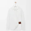 Camisa drapeada de algodón blanco Camisa drapeada de algodón blanco