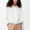 Camisa globo de seda blanca Camisa globo de seda blanca