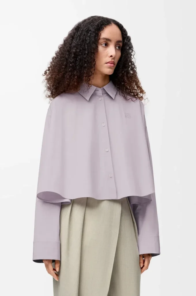 Camisa trapecio de algodón lila Camisa trapecio de algodón lila