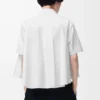 Camisa trapecio de manga corta en algodón blanco Camisa trapecio de manga corta en algodón blanco