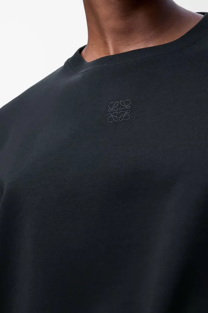 Camiseta corta de algodón Negro Camiseta corta de algodón Negro