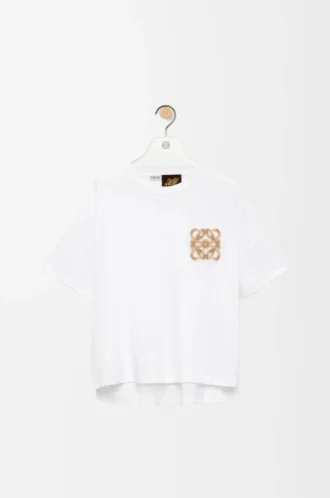 Camiseta de corte cuadrado en algodón blanco