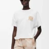 Camiseta de corte cuadrado en algodón blanco