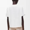 Camiseta de corte cuadrado en algodón blanco