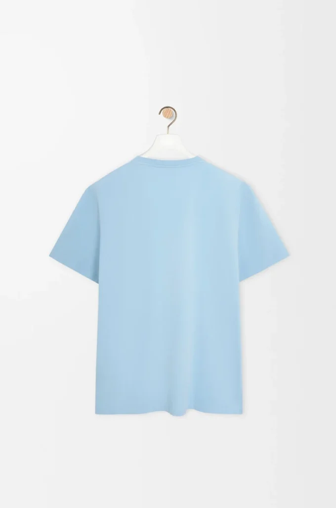 Camiseta de corte holgado en algodón azul claro Camiseta de corte holgado en algodón azul claro