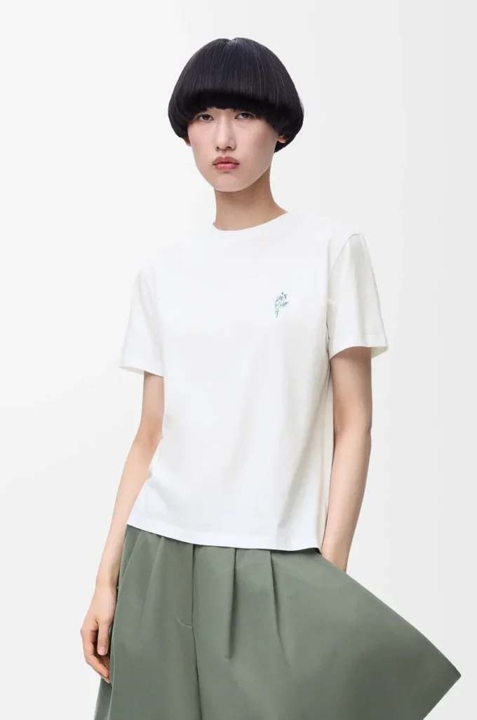 Camiseta de corte holgado en algodón blanco