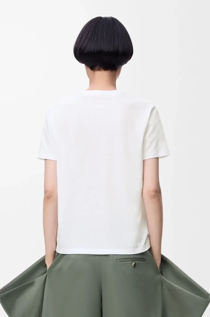 Camiseta de corte holgado en algodón blanco