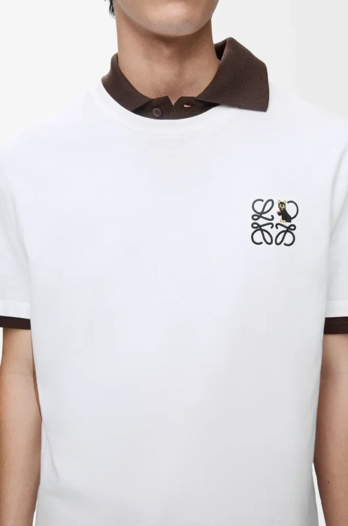 Camiseta de corte holgado en algodón blanco Camiseta de corte holgado en algodón blanco