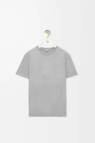 Camiseta de corte holgado en algodón gris claro