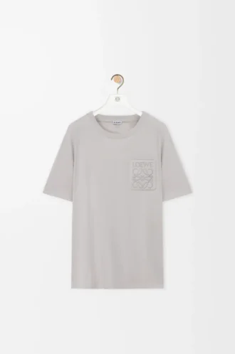 Camiseta de corte holgado en algodón gris medio Camiseta de corte holgado en algodón gris medio