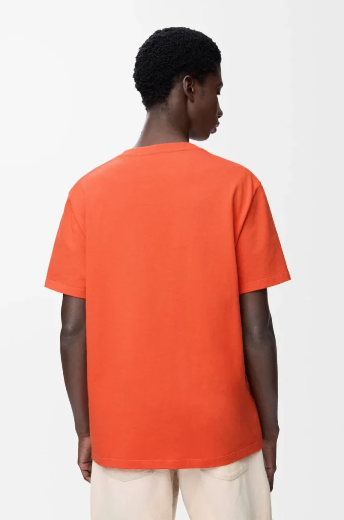 Camiseta de corte holgado en algodón Naranja Camiseta de corte holgado en algodón Naranja