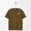 Camiseta de corte holgado en algodón verde caqui