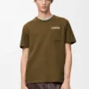 Camiseta de corte holgado en algodón verde caqui
