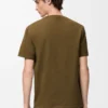 Camiseta de corte holgado en algodón verde caqui