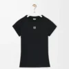Camiseta de corte pequeño en mezcla de algodón Negro Camiseta de corte pequeño en mezcla de algodón Negro
