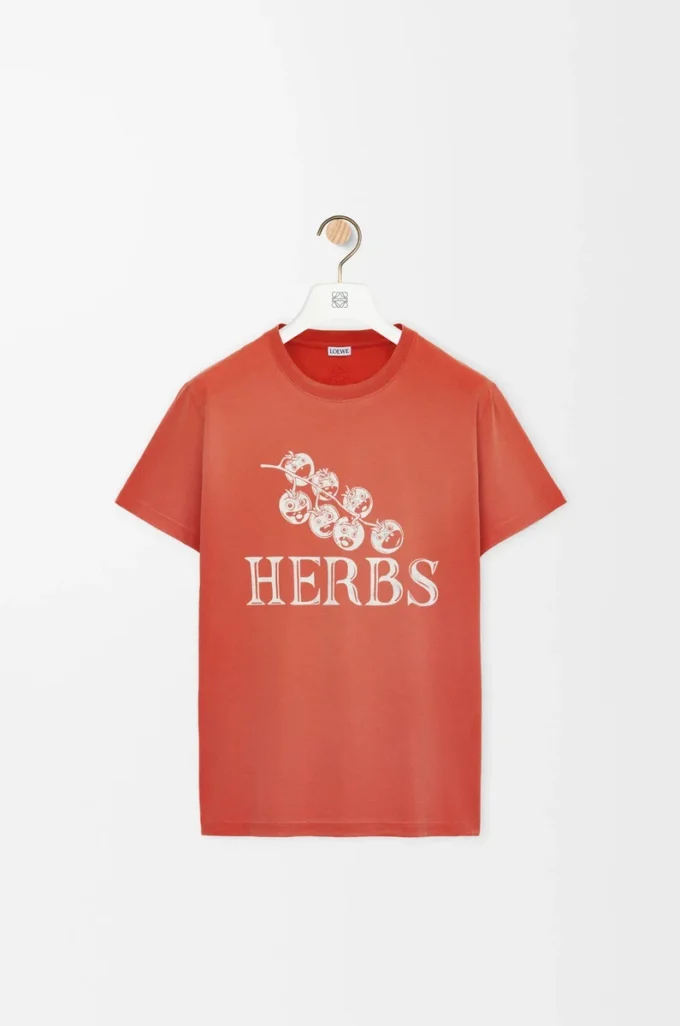 Camiseta de corte recto de algodón Naranja Camiseta de corte recto de algodón Naranja
