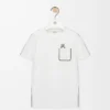 Camiseta de corte recto en algodón blanco