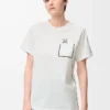 Camiseta de corte recto en algodón blanco
