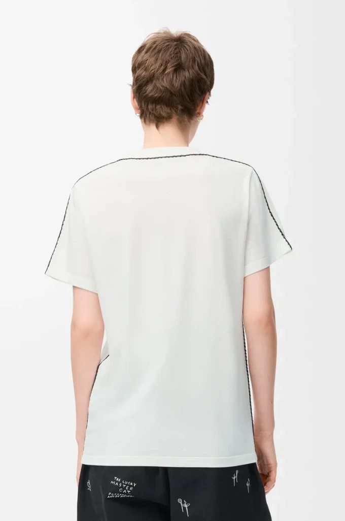 Camiseta de corte recto en algodón blanco