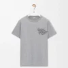 Camiseta de corte recto en algodón gris jaspeado