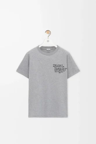 Camiseta de corte recto en algodón gris jaspeado