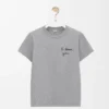 Camiseta de corte recto en algodón gris jaspeado